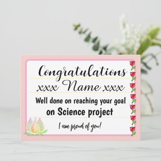 Congratulations Fantastic Effort Today Card 招待状 (スタンド正面)