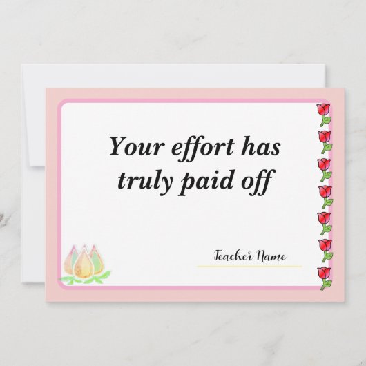 Congratulations Fantastic Effort Today Card 招待状 (裏面)