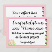 Congratulations Fantastic Effort Today Card 招待状 (正面/裏面)