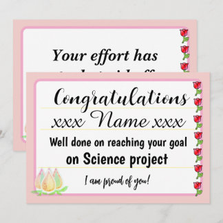 Congratulations Fantastic Effort Today Card 招待状