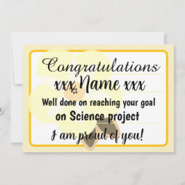 Congratulations Fantastic Effort Today Card 招待状