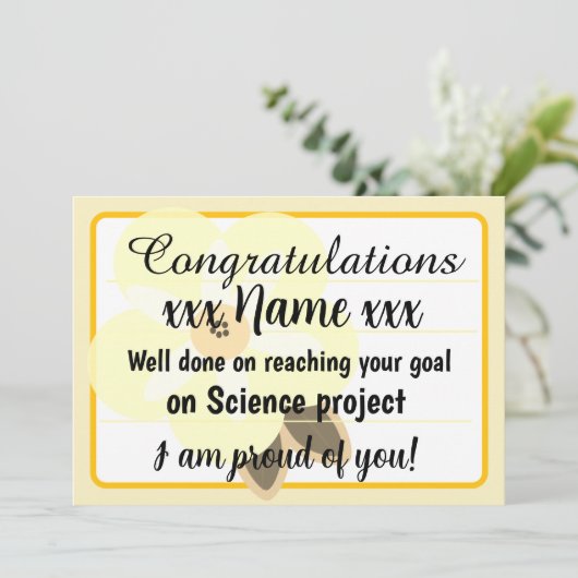 Congratulations Fantastic Effort Today Card 招待状 (スタンド正面)