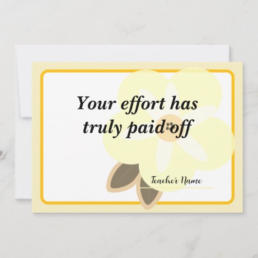 Congratulations Fantastic Effort Today Card 招待状 (裏面)