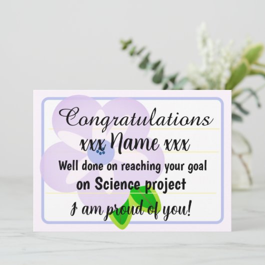 Congratulations Fantastic Effort Today Card 招待状 (スタンド正面)