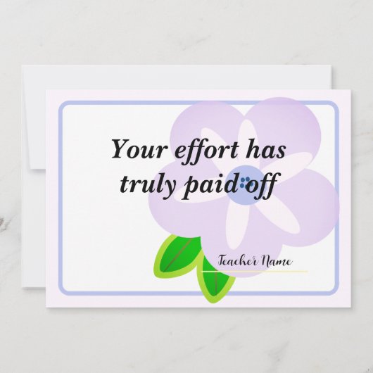 Congratulations Fantastic Effort Today Card 招待状 (裏面)