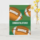 Congratulations Football with Green Field Balls カード (黄色い花)