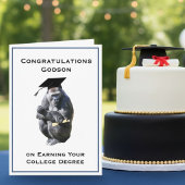 Congratulations Godson Degree Funny Gorilla カード