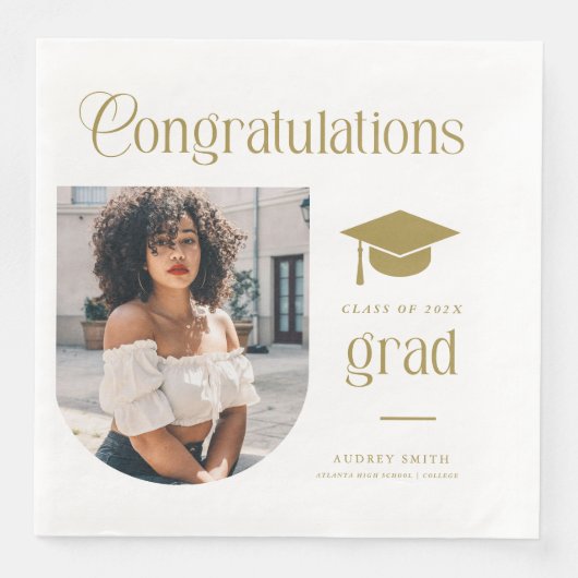 Congratulations Gold Grad Photo Graduation Arch (正面)
