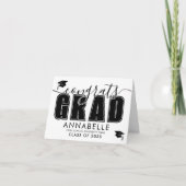 Congratulations Grad Black White Graduation カード (正面)