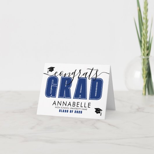 Congratulations Grad Blue Graduation カード (正面)