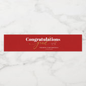 Congratulations Grad Red and Gold Script ペットボトルラベル (シングルラベル)