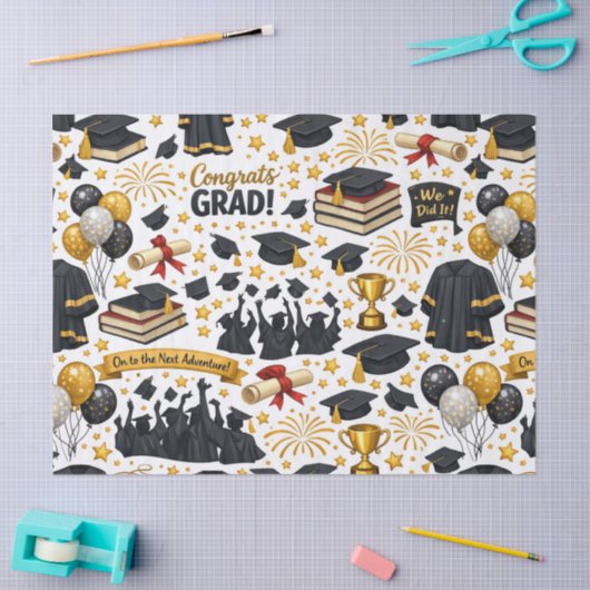 Congratulations Grad Tissue Paper 薄葉紙 (クラフト)