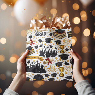 Congratulations Grad Wrapping Paper ミディアムペーパーバッグ