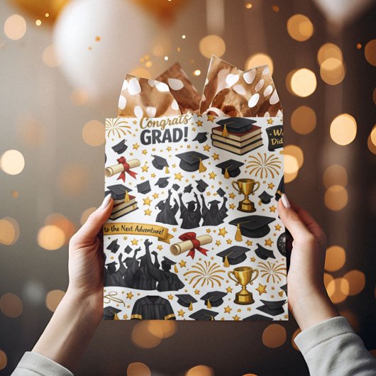 Congratulations Grad Wrapping Paper ミディアムペーパーバッグ