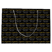 Congratulations Grad's Name Black White Gold  ラージペーパーバッグ (裏面)