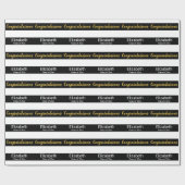 Congratulations Grad's Name Black White Stripes ラッピングペーパー (フラット)