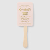 Congratulations Graduate 1 Photo Blush Pink & Gold ハンドファン (正面)