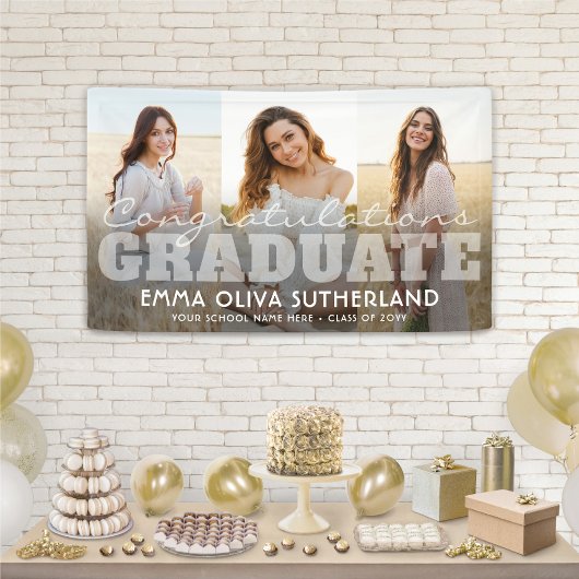 Congratulations Graduate 3 Photo Modern Overlay 横断幕