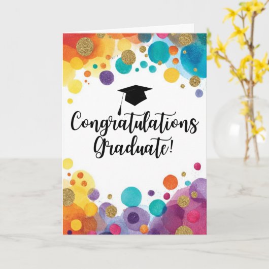 Congratulations Graduate Folded Card カード (黄色い花)