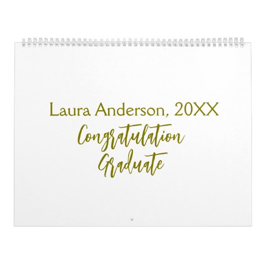 Congratulations graduate golden name class 20XX si カレンダー (カバー)
