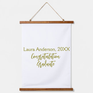 Congratulations graduate golden name class 20XX si 吊り下げ型タペストリー