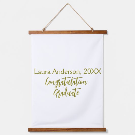 Congratulations graduate golden name class 20XX si 吊り下げ型タペストリー (正面)