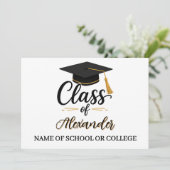 Congratulations Graduate Name Script Graduation  招待状 (スタンド正面)