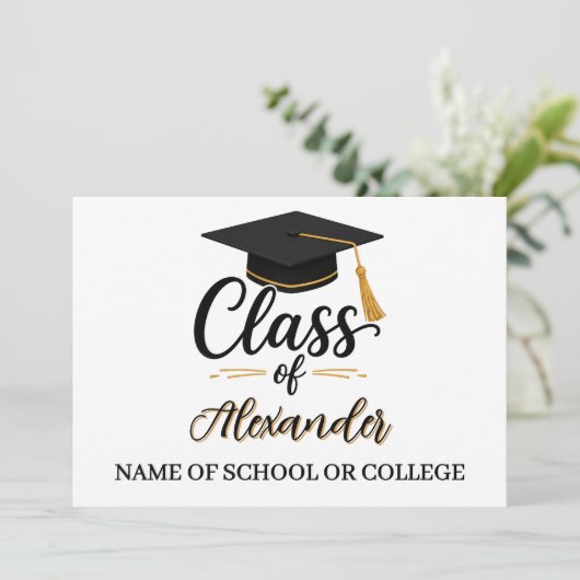 Congratulations Graduate Name Script Graduation  招待状 (スタンド正面)