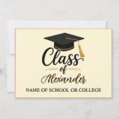 Congratulations Graduate Name Script Graduation  I 招待状 (正面)