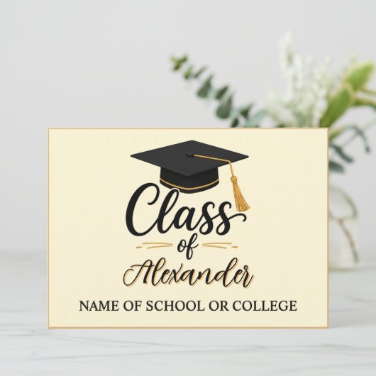 Congratulations Graduate Name Script Graduation  I 招待状 (スタンド正面)