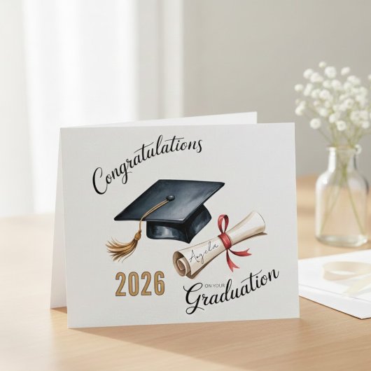 Congratulations Graduation Cap Diploma Class Year  シーズンカード