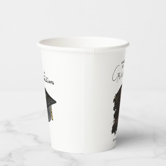 Congratulations Graduation Customizable Photo Text 紙コップ (右)