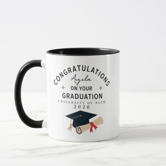 Congratulations Graduation Name University Year  マグカップ (左)