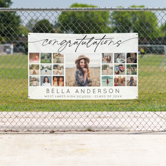 Congratulations Graduation Script Photo Collage 横断幕 (インサイチュ)