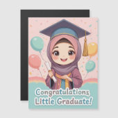 Congratulations Hijabi Girl – Elegant Graduation  マグネット招待状 (正面/裏面)