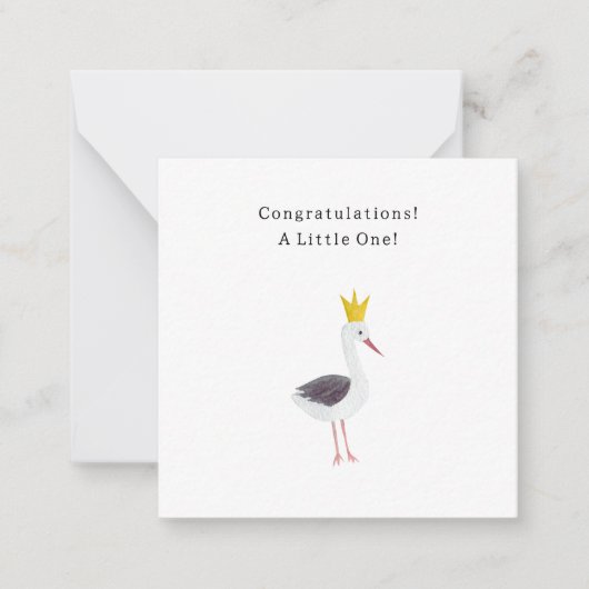 Congratulations Little Baby Newborn Birth Stork ノートカード (正面)