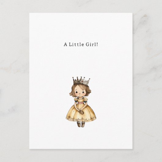 Congratulations Little Girl New Baby Birth Card ポストカード (正面)