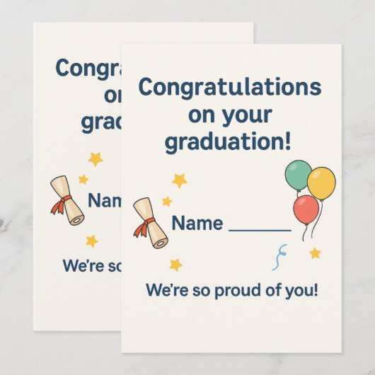 Congratulations Little Graduate! Personalized Kids シーズンカード (正面/裏面)