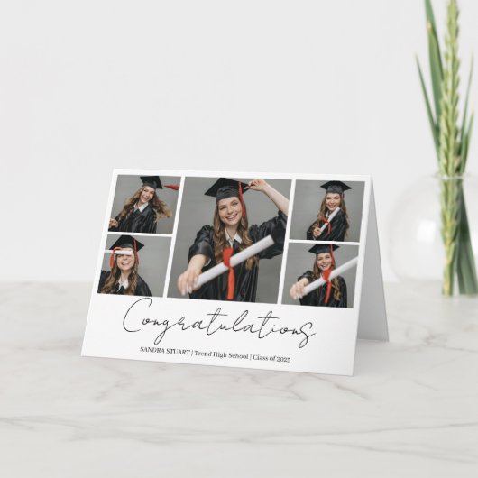 Congratulations Modern Photo Collage Graduate カード (正面)