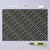 Congratulations Name Black White Gold Graduation 薄葉紙 (クラフト)