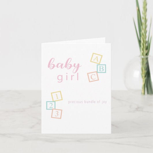 Congratulations New Baby Shower Card Baby Girl カード (正面)