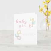 Congratulations New Baby Shower Card Baby Girl カード (黄色い花)
