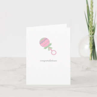 Congratulations New Baby Shower Card Baby Rattle カード