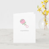 Congratulations New Baby Shower Card Baby Rattle カード (黄色い花)