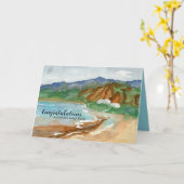 Congratulations New Beach House Ocean Waves カード (黄色い花)