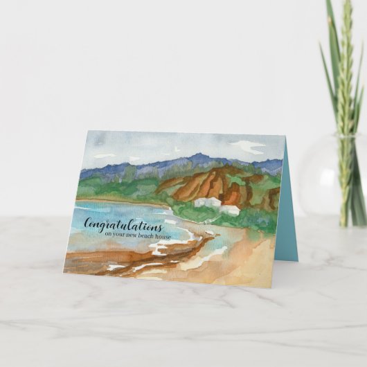 Congratulations New Beach House Ocean Waves カード (正面)