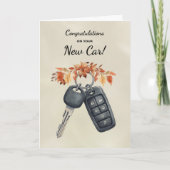 Congratulations New Car Autumn Leaves カード (正面)
