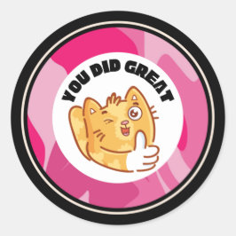 congratulations on a job well done stickers ラウンドシール