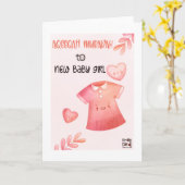 Congratulations on Aqeeqa - Girl カード (黄色い花)