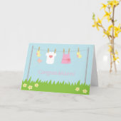 Congratulations on Birth of Baby Girl カード (黄色い花)